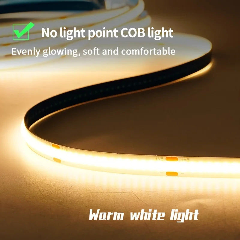 Adhesive Touch Light Strip Tape LED COB USB 5V