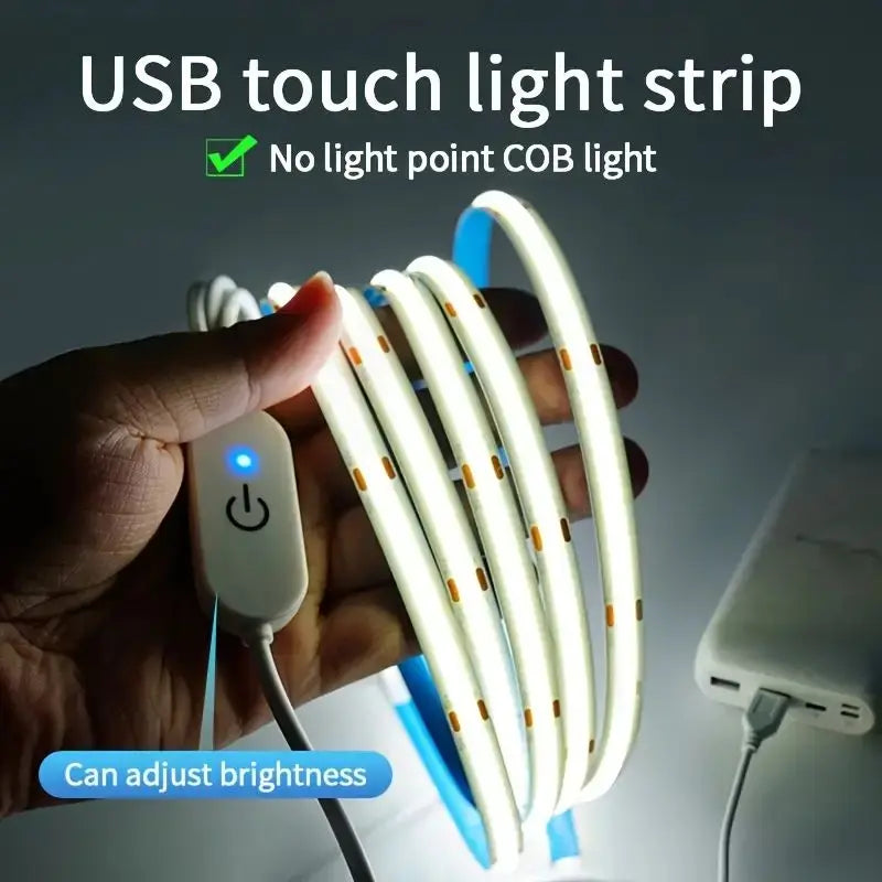 Adhesive Touch Light Strip Tape LED COB USB 5V