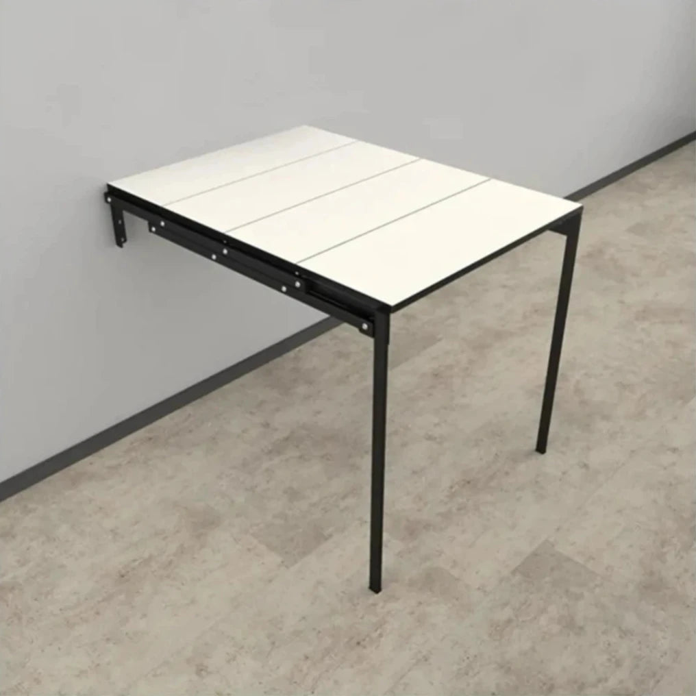 Folding Shelf Table - Black with White Top