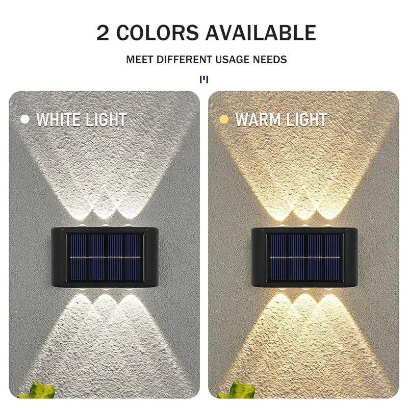 Solar LED Wall Lights (Waterproof Garden Lighting)